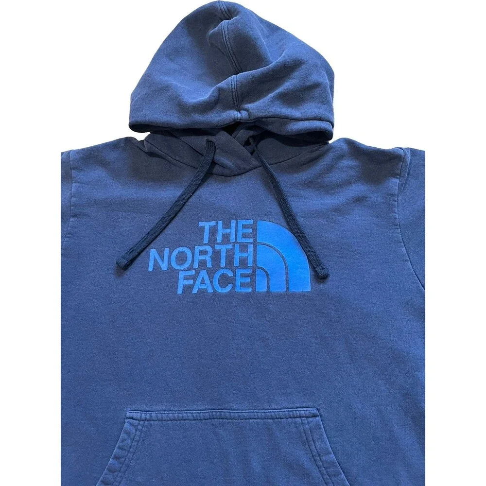 The North Face Hoodie Mens Medium Blue Long Sleeve Pullover Sweatshirt Logo